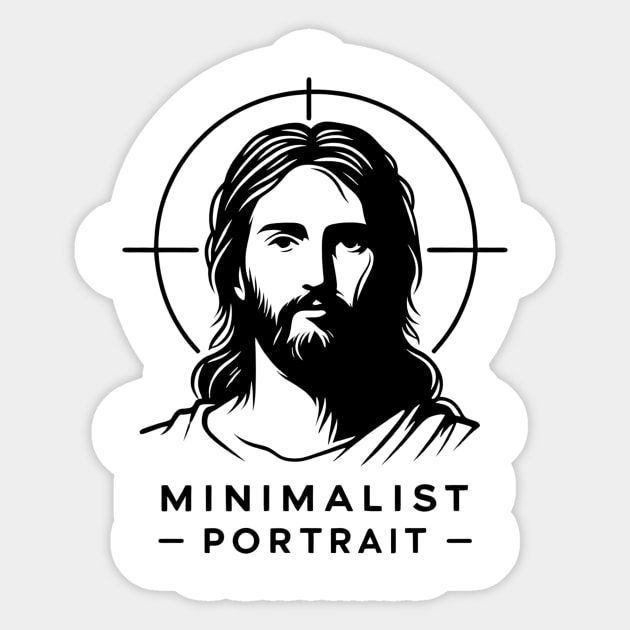 Minimalist Portrait, Jesus Sticker by ArtbyJester